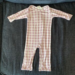 Spearmint Love purple gingham coverall